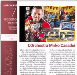 Agosto Montefalchese-orchestra di Mirko Casadei-locandina