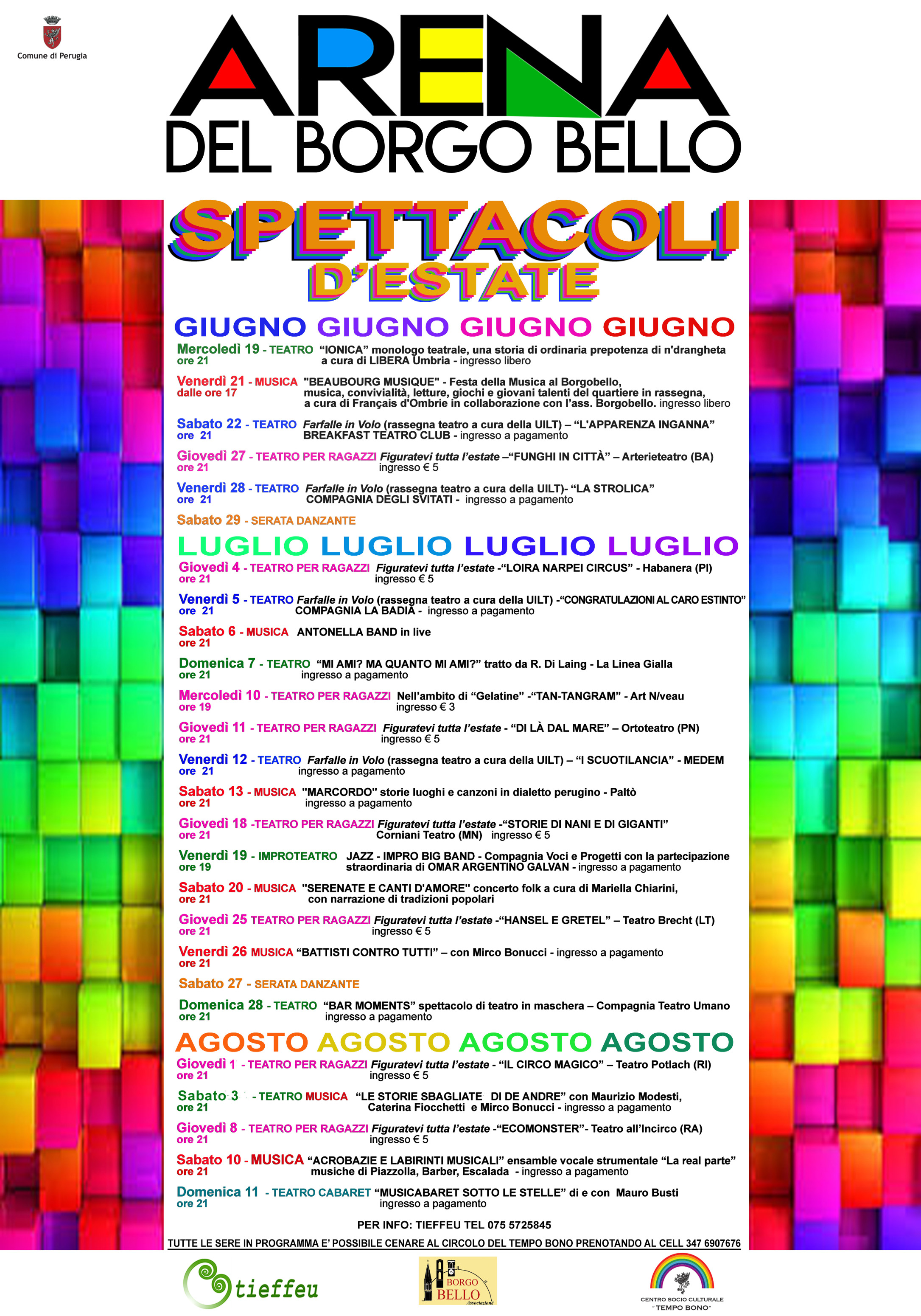 Web-arena Borgo bello programma estate 2019